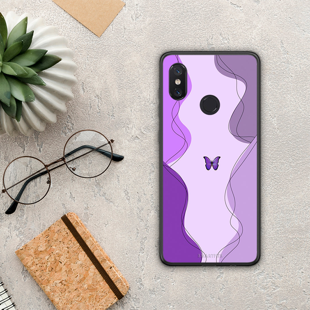 Purple Mariposa - Xiaomi Mi 8 θήκη