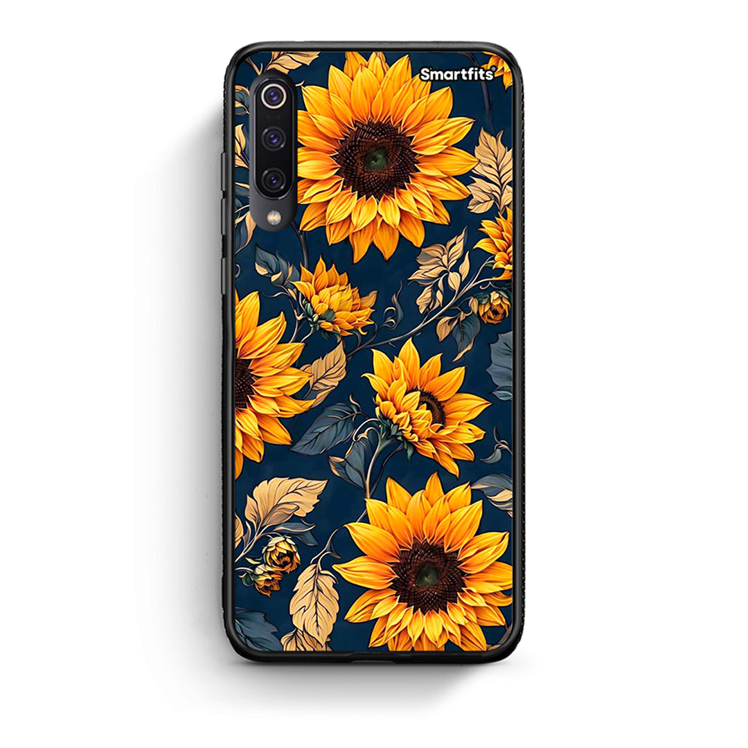 Xiaomi Mi 9 Autumn Sunflowers Θήκη από τη Smartfits με σχέδιο στο πίσω μέρος και μαύρο περίβλημα | Smartphone case with colorful back and black bezels by Smartfits