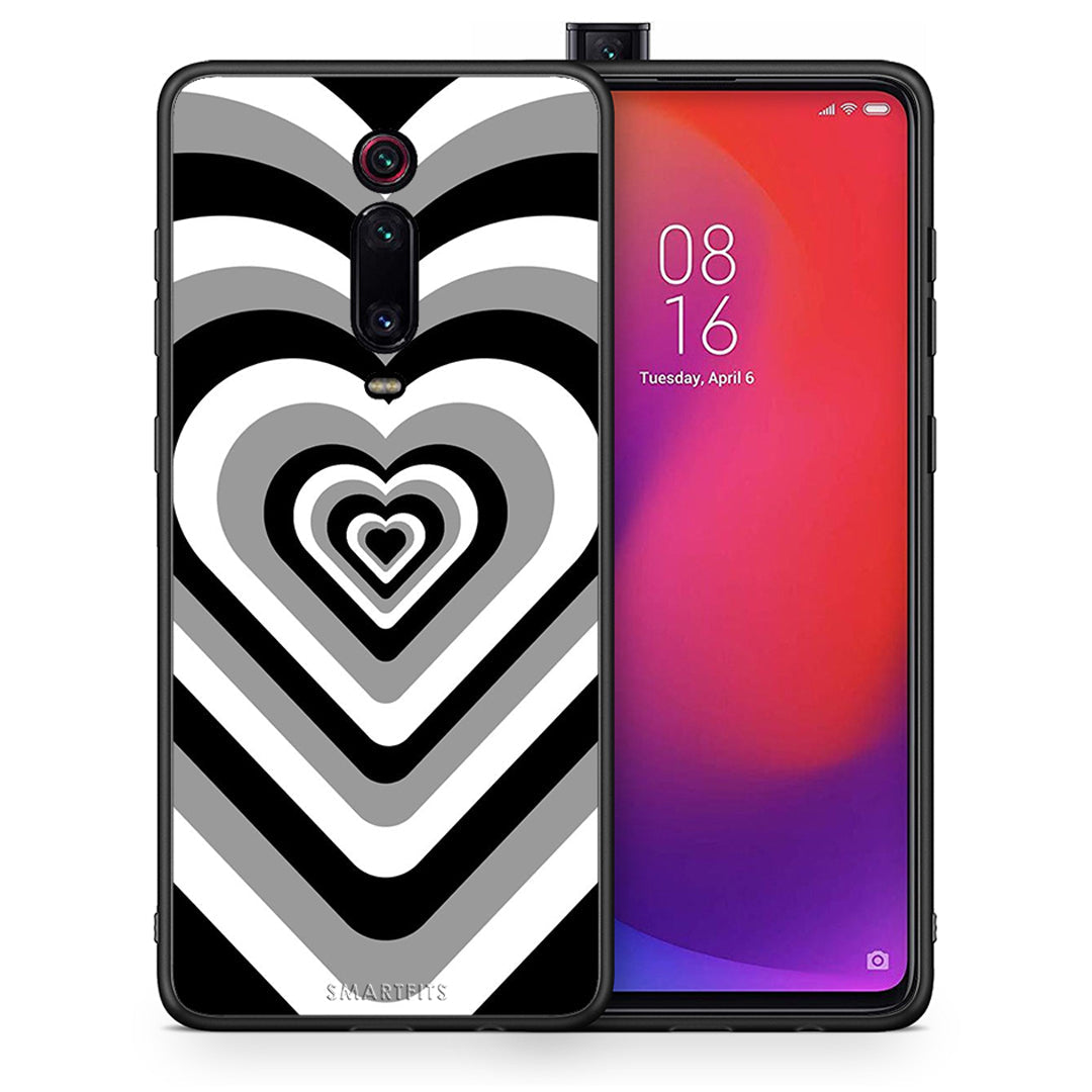 Θήκη Xiaomi Mi 9T Black Hearts από τη Smartfits με σχέδιο στο πίσω μέρος και μαύρο περίβλημα | Xiaomi Mi 9T Black Hearts case with colorful back and black bezels