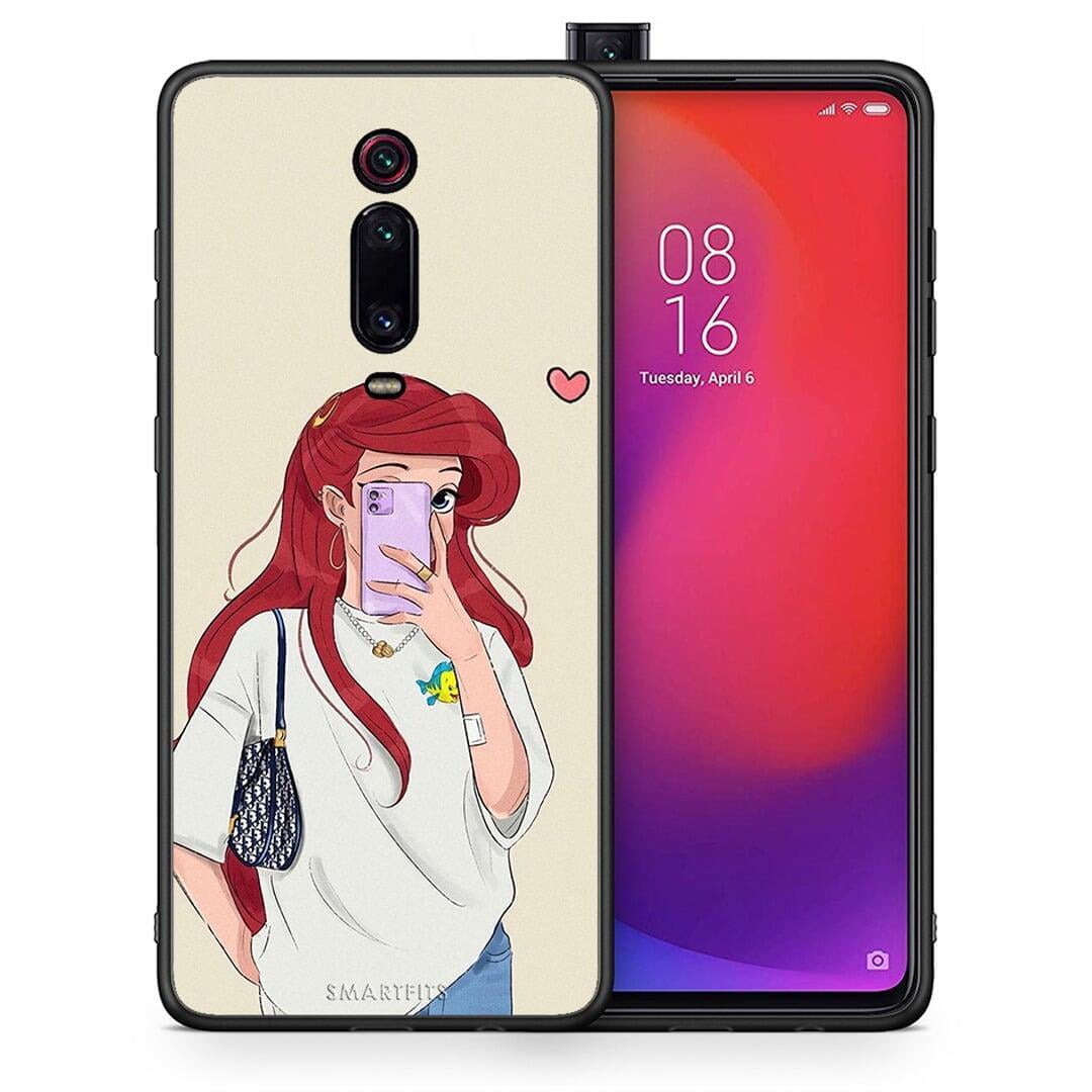 Θήκη Xiaomi Redmi K20 / K20 Pro Walking Mermaid από τη Smartfits με σχέδιο στο πίσω μέρος και μαύρο περίβλημα | Xiaomi Redmi K20 / K20 Pro Walking Mermaid case with colorful back and black bezels