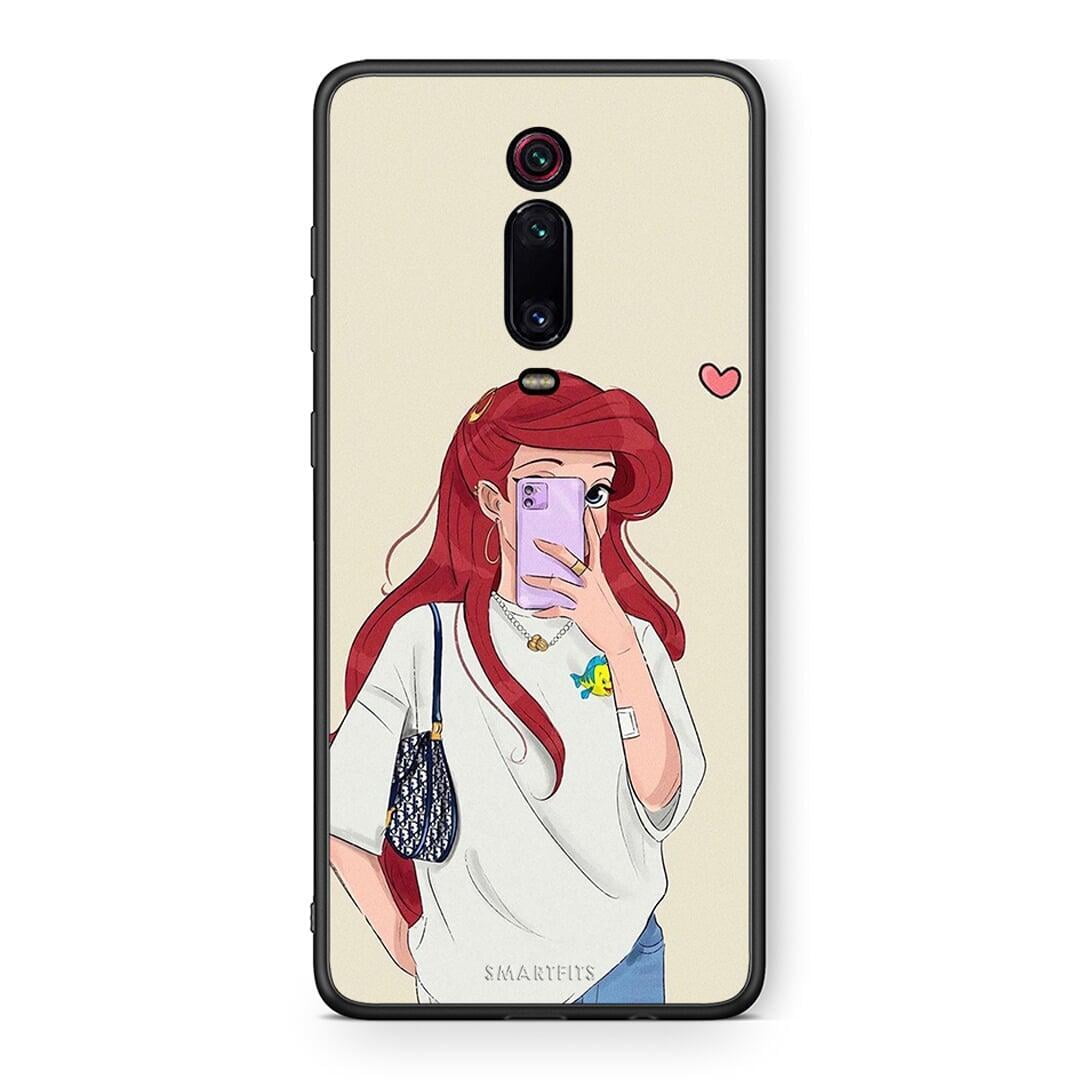 Xiaomi Mi 9T Walking Mermaid Θήκη από τη Smartfits με σχέδιο στο πίσω μέρος και μαύρο περίβλημα | Smartphone case with colorful back and black bezels by Smartfits