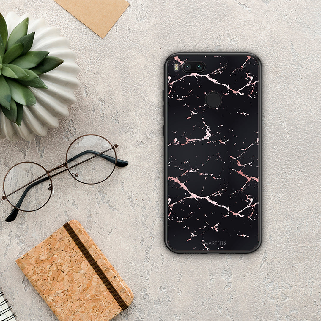 Marble Black Rosegold - Xiaomi Mi A1 θήκη