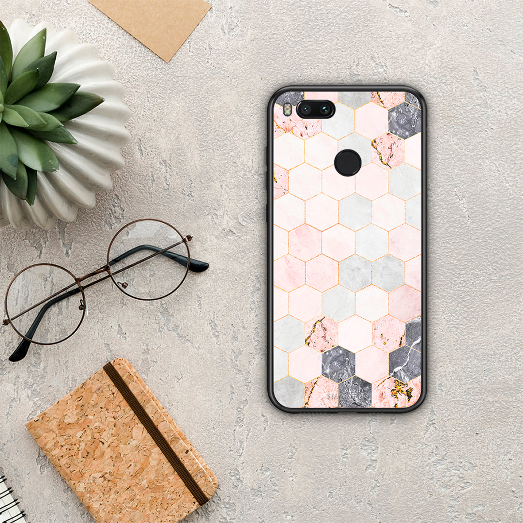Marble Hexagon Pink - Xiaomi Mi A1 θήκη
