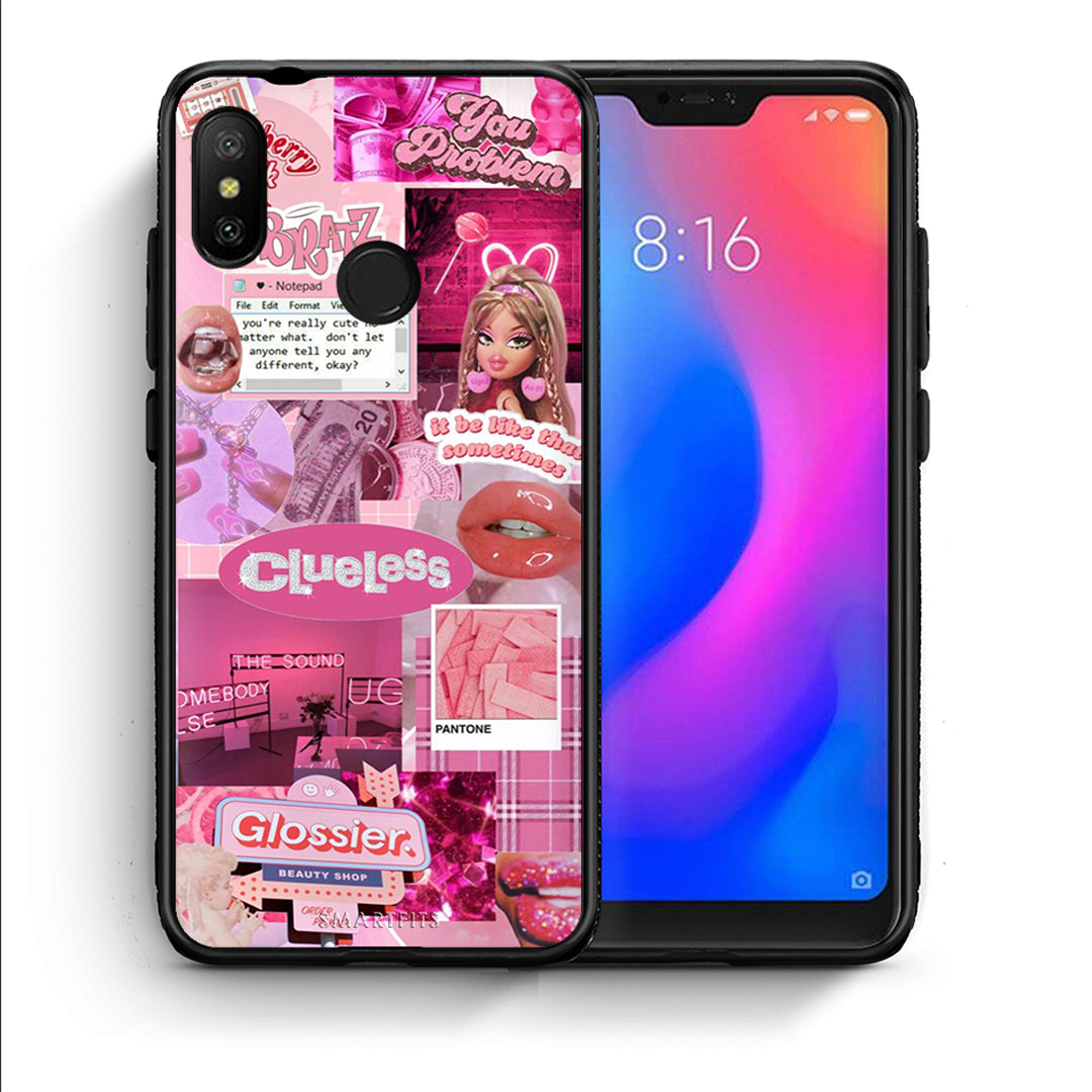 Θήκη Αγίου Βαλεντίνου Xiaomi Mi A2 Lite Pink Love από τη Smartfits με σχέδιο στο πίσω μέρος και μαύρο περίβλημα | Xiaomi Mi A2 Lite Pink Love case with colorful back and black bezels