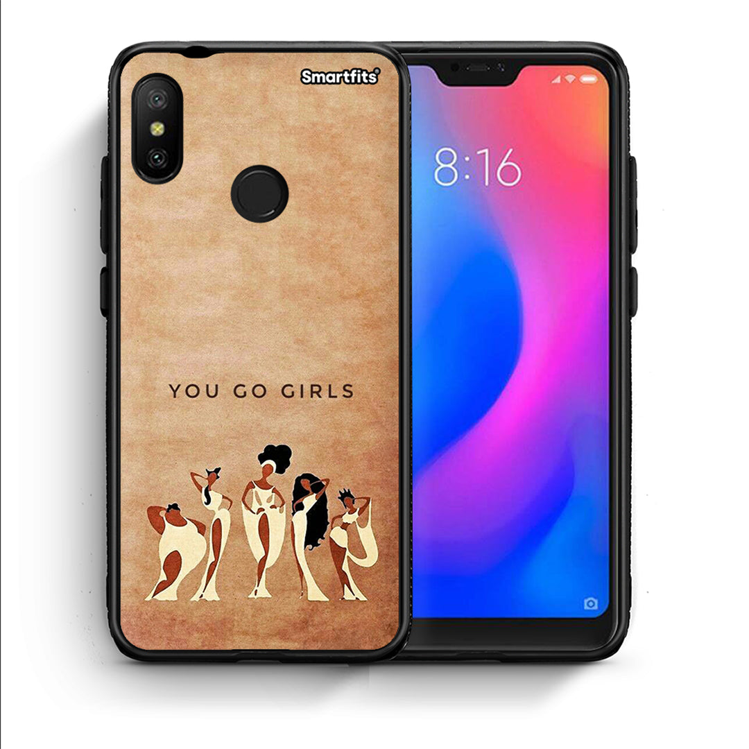 Θήκη Xiaomi Mi A2 Lite You Go Girl από τη Smartfits με σχέδιο στο πίσω μέρος και μαύρο περίβλημα | Xiaomi Mi A2 Lite You Go Girl case with colorful back and black bezels