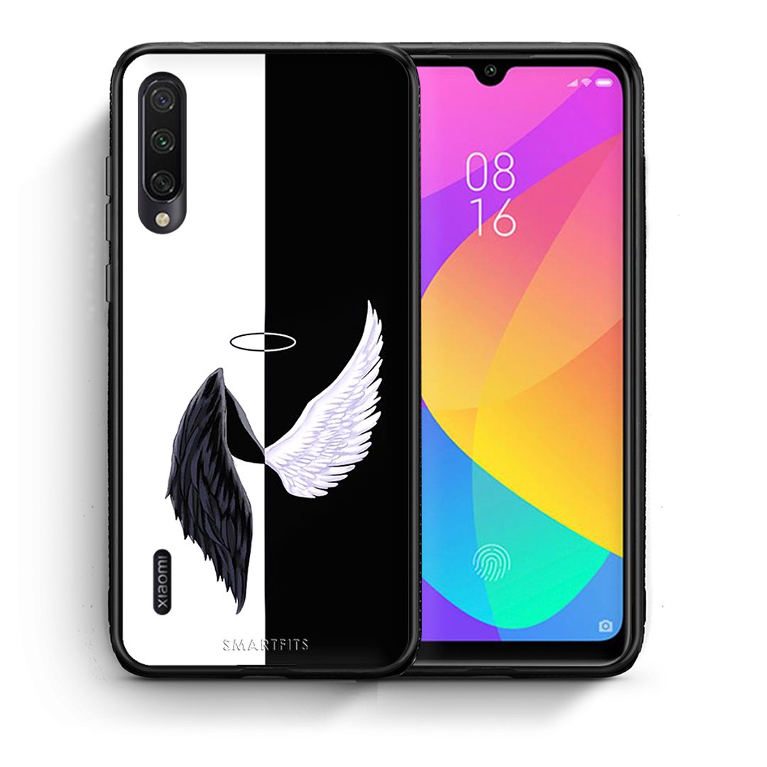 Θήκη Xiaomi Mi A3 Angels Demons από τη Smartfits με σχέδιο στο πίσω μέρος και μαύρο περίβλημα | Xiaomi Mi A3 Angels Demons case with colorful back and black bezels