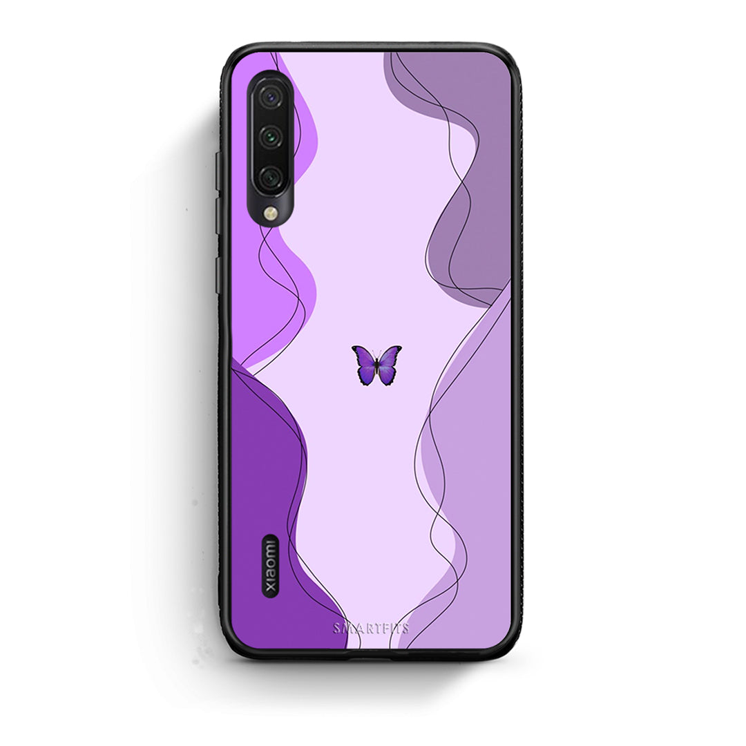 Xiaomi Mi A3 Purple Mariposa Θήκη Αγίου Βαλεντίνου από τη Smartfits με σχέδιο στο πίσω μέρος και μαύρο περίβλημα | Smartphone case with colorful back and black bezels by Smartfits