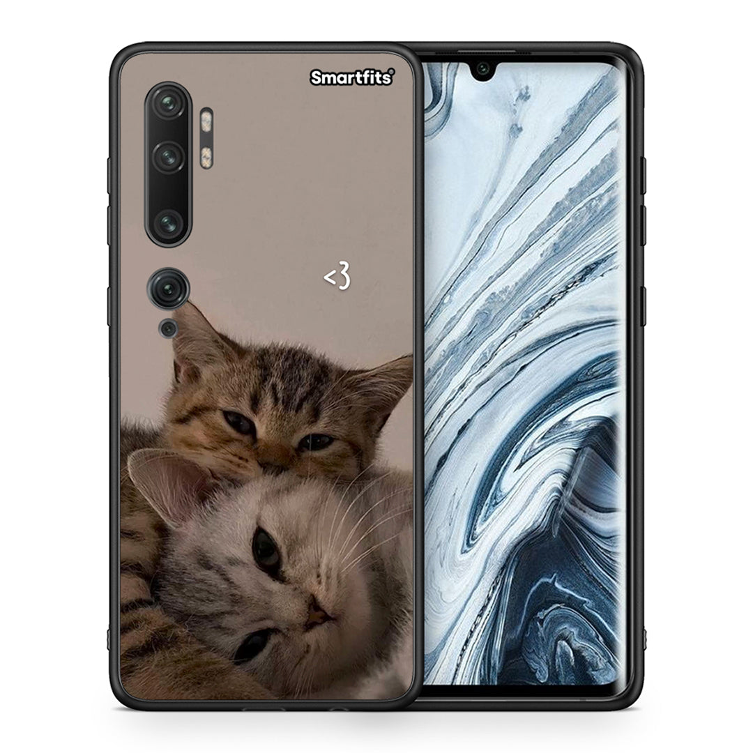 Θήκη Xiaomi Mi Note 10 / 10 Pro Cats In Love από τη Smartfits με σχέδιο στο πίσω μέρος και μαύρο περίβλημα | Xiaomi Mi Note 10 / 10 Pro Cats In Love case with colorful back and black bezels