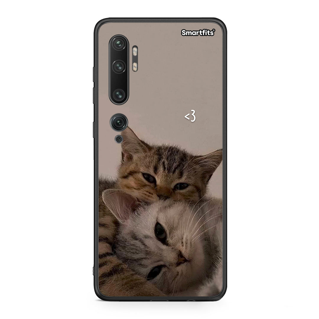 Xiaomi Mi Note 10 / 10 Pro Cats In Love Θήκη από τη Smartfits με σχέδιο στο πίσω μέρος και μαύρο περίβλημα | Smartphone case with colorful back and black bezels by Smartfits