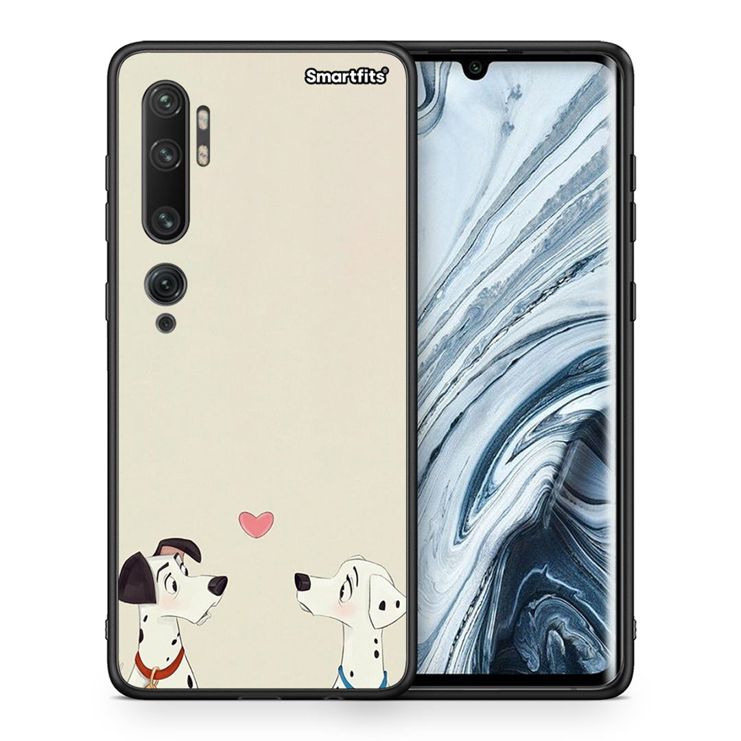 Θήκη Xiaomi Mi Note 10 Pro Dalmatians Love από τη Smartfits με σχέδιο στο πίσω μέρος και μαύρο περίβλημα | Xiaomi Mi Note 10 Pro Dalmatians Love case with colorful back and black bezels