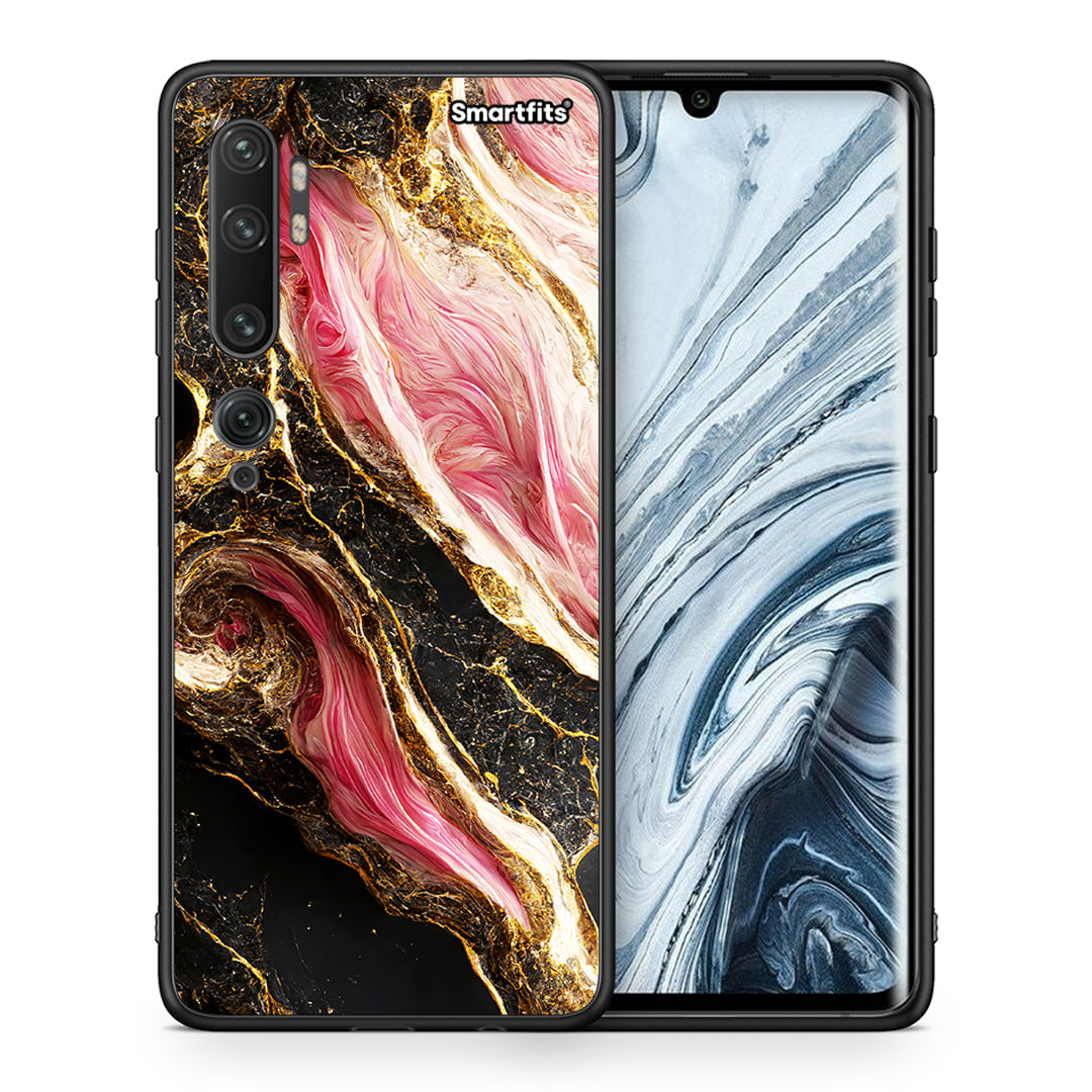 Θήκη Xiaomi Mi Note 10 Pro Glamorous Pink Marble από τη Smartfits με σχέδιο στο πίσω μέρος και μαύρο περίβλημα | Xiaomi Mi Note 10 Pro Glamorous Pink Marble case with colorful back and black bezels