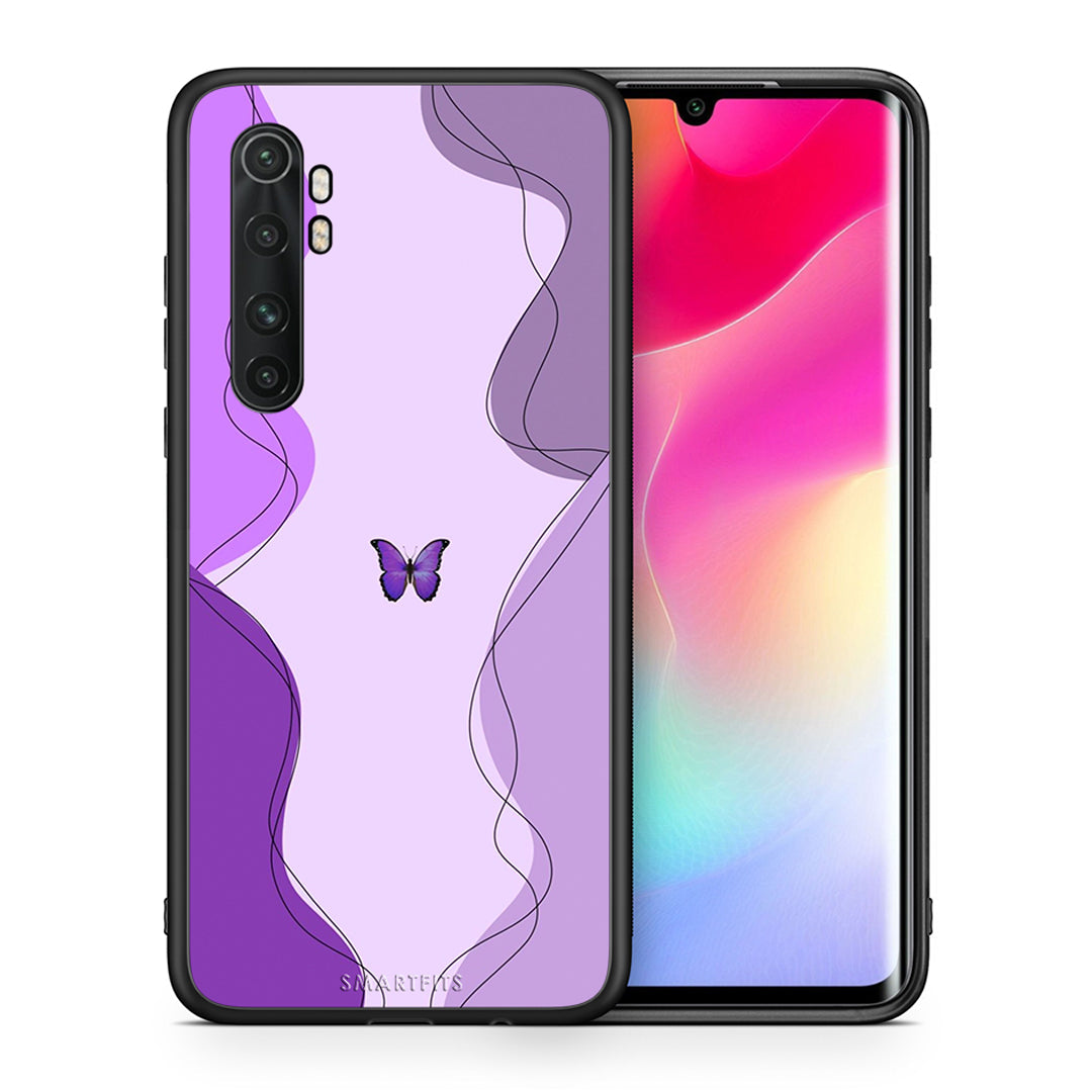Θήκη Αγίου Βαλεντίνου Xiaomi Mi 10 Ultra Purple Mariposa από τη Smartfits με σχέδιο στο πίσω μέρος και μαύρο περίβλημα | Xiaomi Mi 10 Ultra Purple Mariposa case with colorful back and black bezels