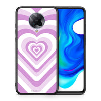 Thumbnail for Θήκη Xiaomi Poco F2 Pro Lilac Hearts από τη Smartfits με σχέδιο στο πίσω μέρος και μαύρο περίβλημα | Xiaomi Poco F2 Pro Lilac Hearts case with colorful back and black bezels