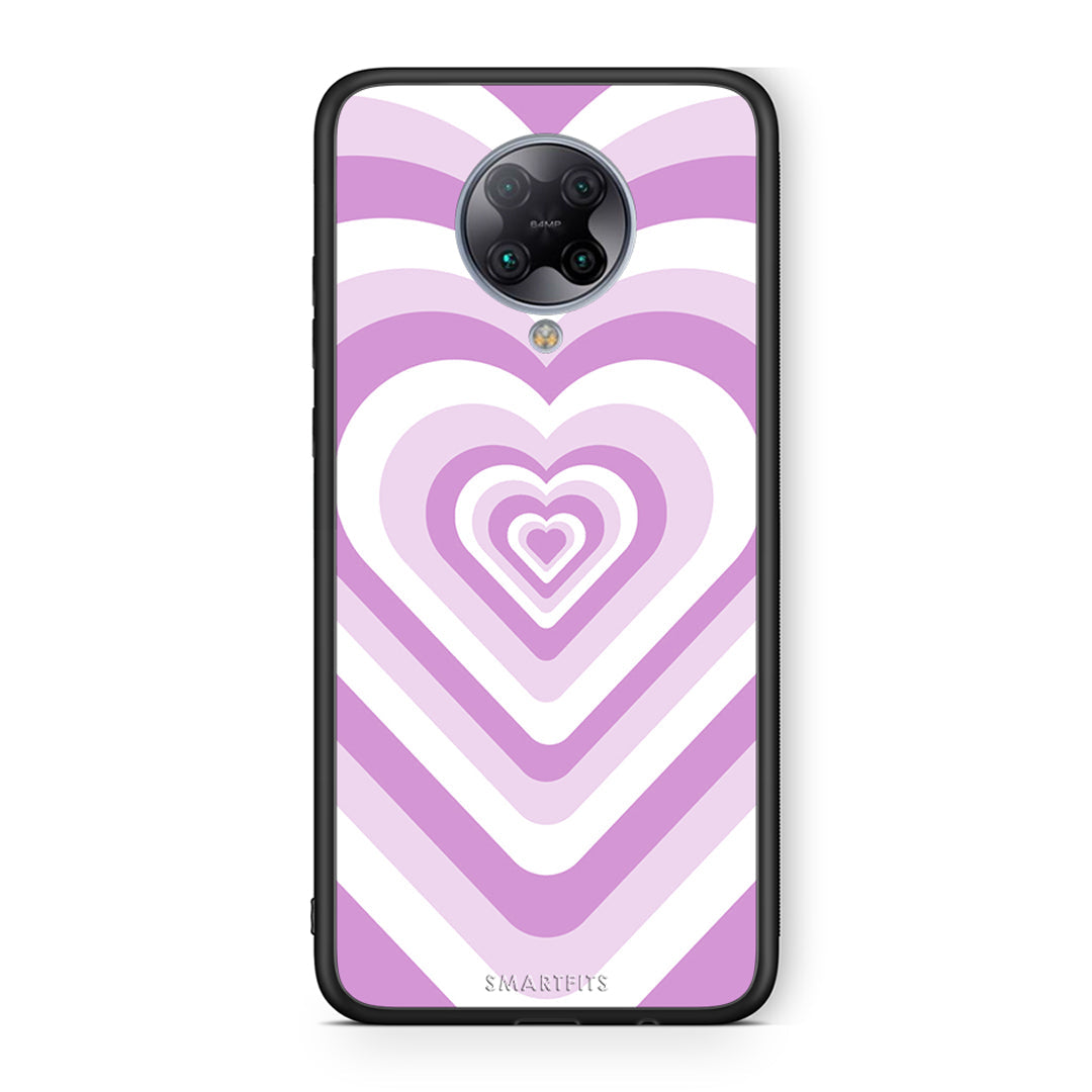 Xiaomi Poco F2 Pro Lilac Hearts θήκη από τη Smartfits με σχέδιο στο πίσω μέρος και μαύρο περίβλημα | Smartphone case with colorful back and black bezels by Smartfits