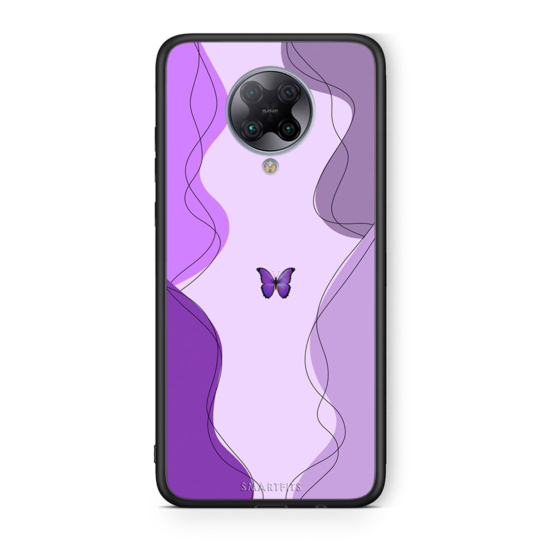 Xiaomi Poco F2 Pro Purple Mariposa Θήκη Αγίου Βαλεντίνου από τη Smartfits με σχέδιο στο πίσω μέρος και μαύρο περίβλημα | Smartphone case with colorful back and black bezels by Smartfits
