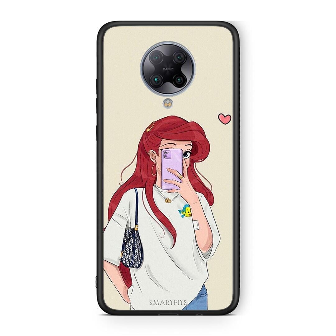 Xiaomi Poco F2 Pro Walking Mermaid Θήκη από τη Smartfits με σχέδιο στο πίσω μέρος και μαύρο περίβλημα | Smartphone case with colorful back and black bezels by Smartfits