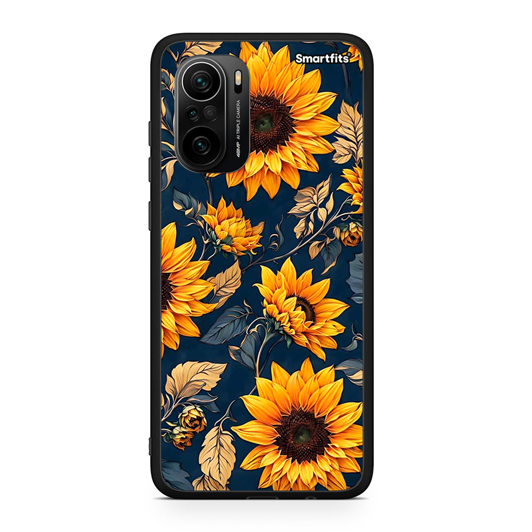 Xiaomi Poco F3 Autumn Sunflowers Θήκη από τη Smartfits με σχέδιο στο πίσω μέρος και μαύρο περίβλημα | Smartphone case with colorful back and black bezels by Smartfits
