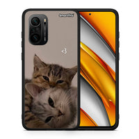 Thumbnail for Θήκη Xiaomi Poco F3 Cats In Love από τη Smartfits με σχέδιο στο πίσω μέρος και μαύρο περίβλημα | Xiaomi Poco F3 Cats In Love case with colorful back and black bezels
