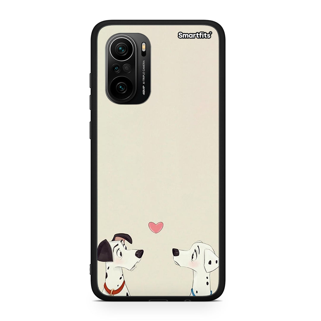 Xiaomi Poco F3 Dalmatians Love θήκη από τη Smartfits με σχέδιο στο πίσω μέρος και μαύρο περίβλημα | Smartphone case with colorful back and black bezels by Smartfits