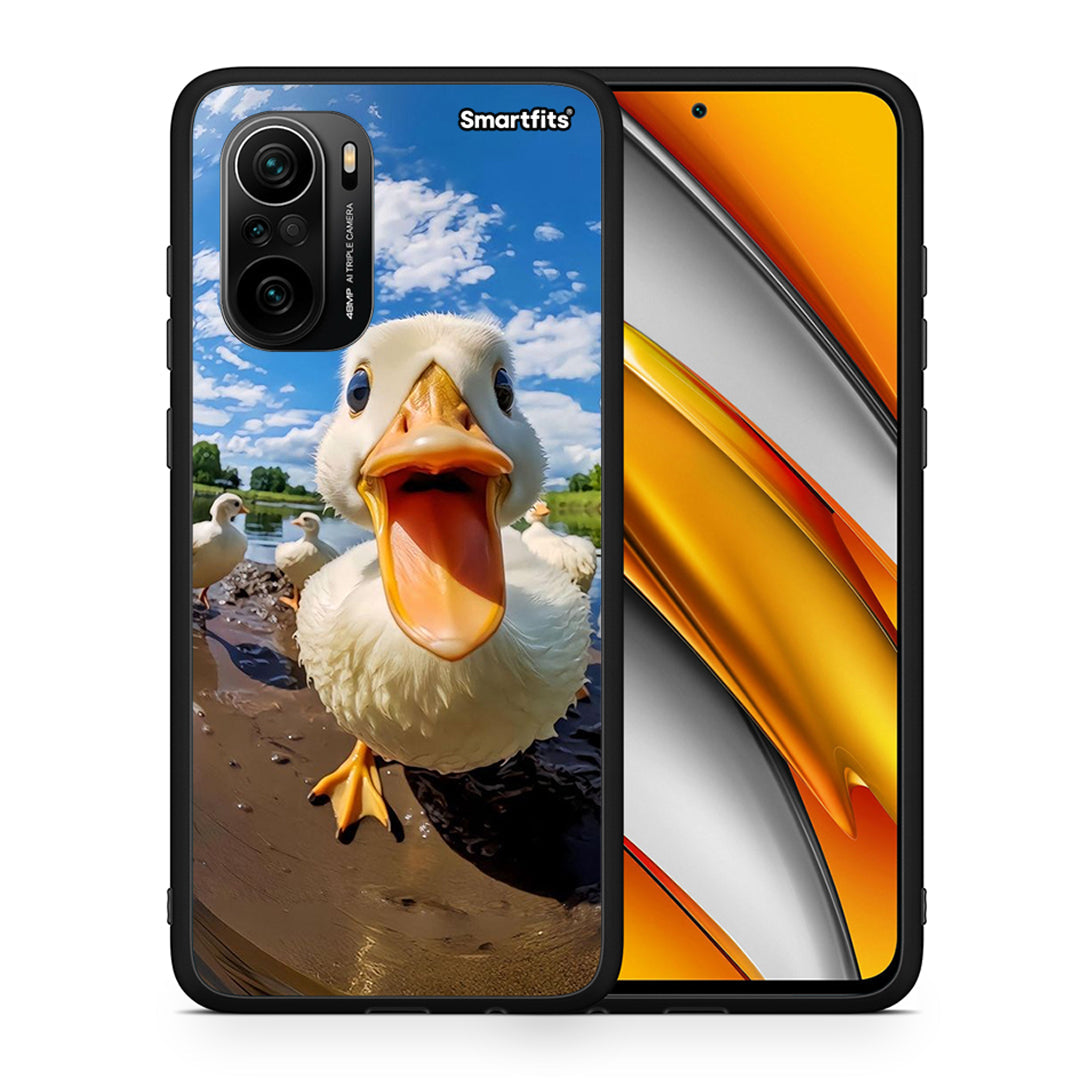 Θήκη Xiaomi Poco F3 Duck Face από τη Smartfits με σχέδιο στο πίσω μέρος και μαύρο περίβλημα | Xiaomi Poco F3 Duck Face case with colorful back and black bezels