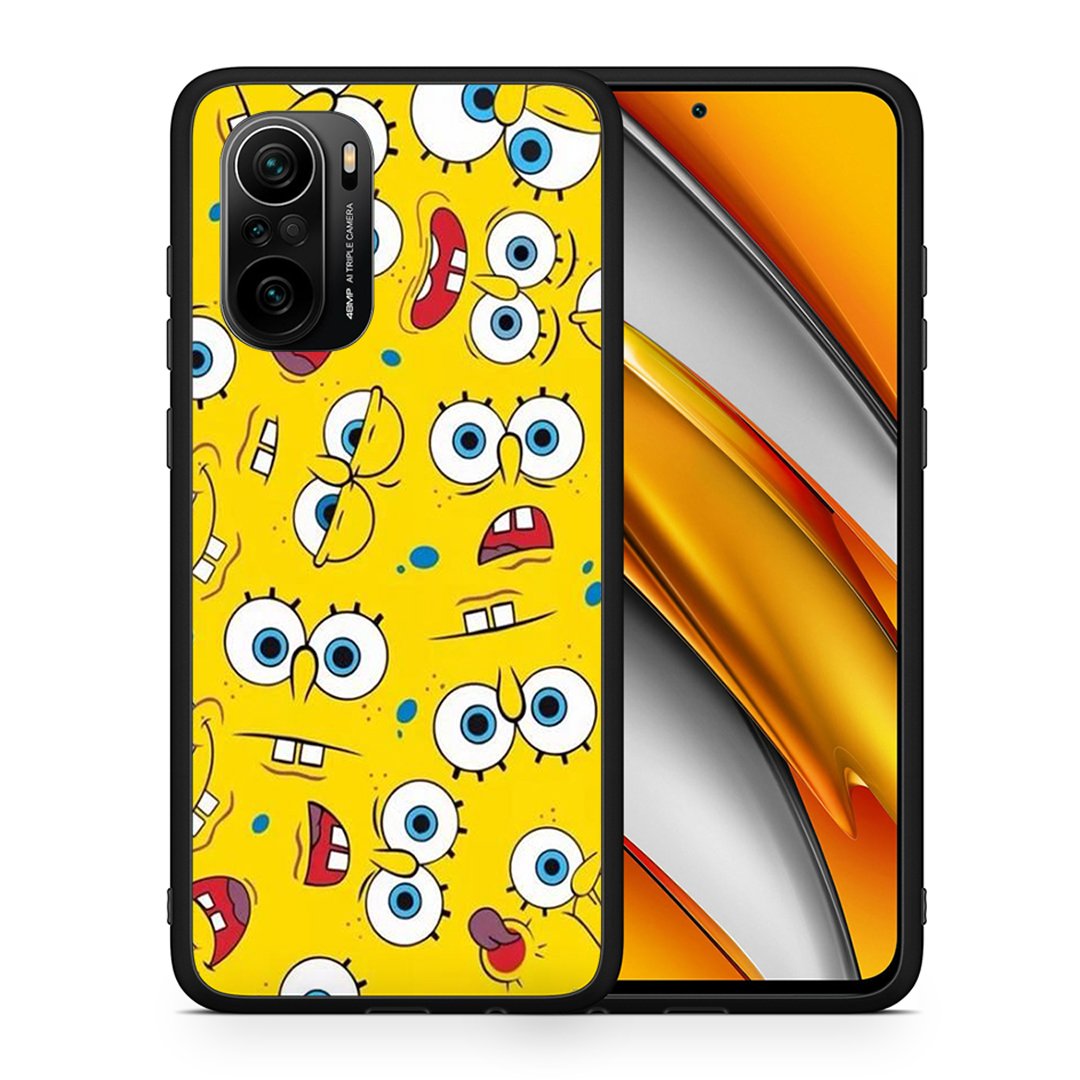 Θήκη Xiaomi Poco F3 Sponge PopArt από τη Smartfits με σχέδιο στο πίσω μέρος και μαύρο περίβλημα | Xiaomi Poco F3 Sponge PopArt case with colorful back and black bezels