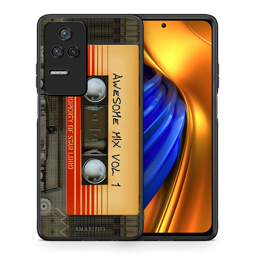 Θήκη Xiaomi Poco F4 / Redmi K40S Awesome Mix από τη Smartfits με σχέδιο στο πίσω μέρος και μαύρο περίβλημα | Xiaomi Poco F4 / Redmi K40S Awesome Mix case with colorful back and black bezels