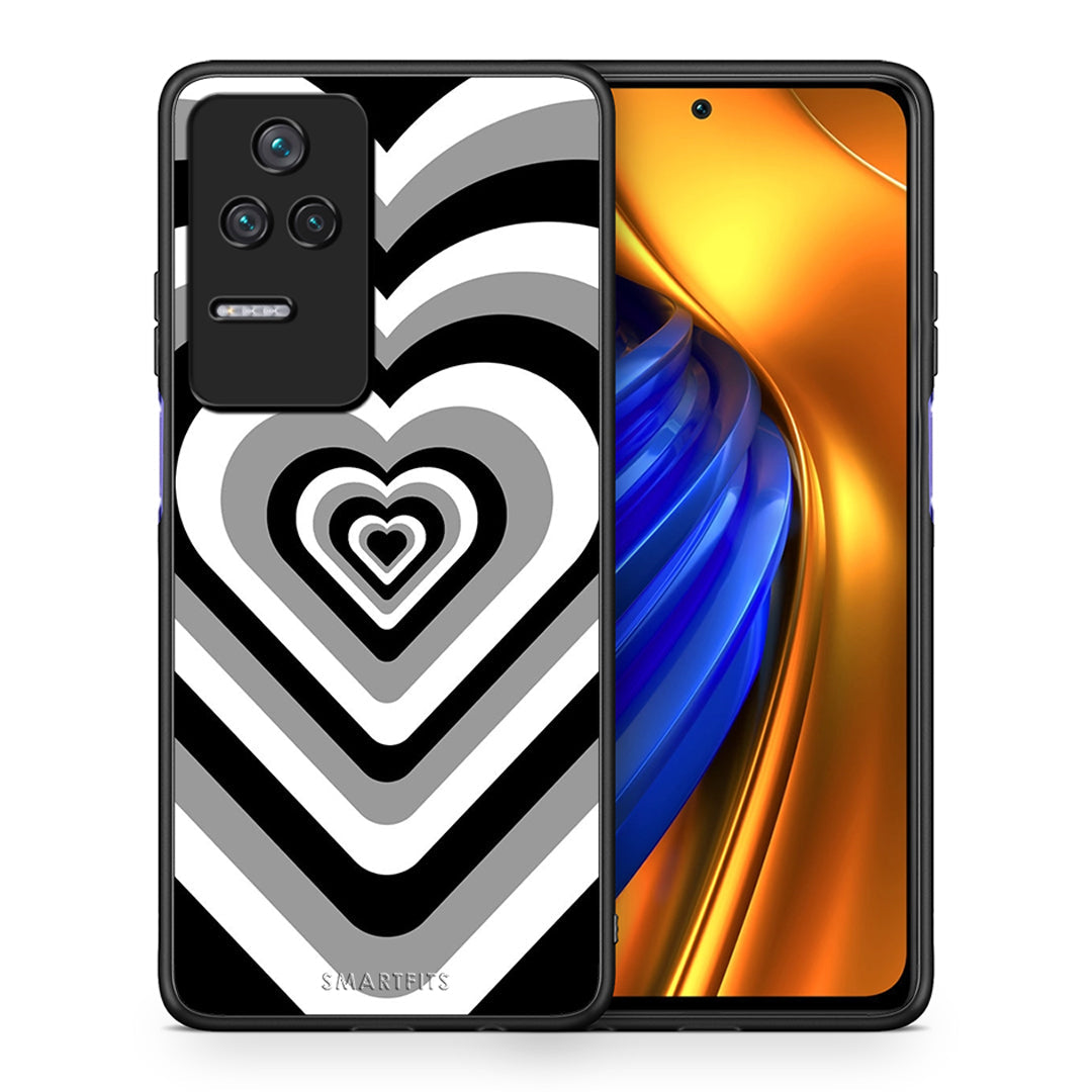 Θήκη Xiaomi Poco F4 / Redmi K40S Black Hearts από τη Smartfits με σχέδιο στο πίσω μέρος και μαύρο περίβλημα | Xiaomi Poco F4 / Redmi K40S Black Hearts case with colorful back and black bezels