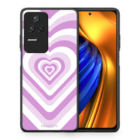 Thumbnail for Θήκη Xiaomi Poco F4 / Redmi K40S Lilac Hearts από τη Smartfits με σχέδιο στο πίσω μέρος και μαύρο περίβλημα | Xiaomi Poco F4 / Redmi K40S Lilac Hearts case with colorful back and black bezels