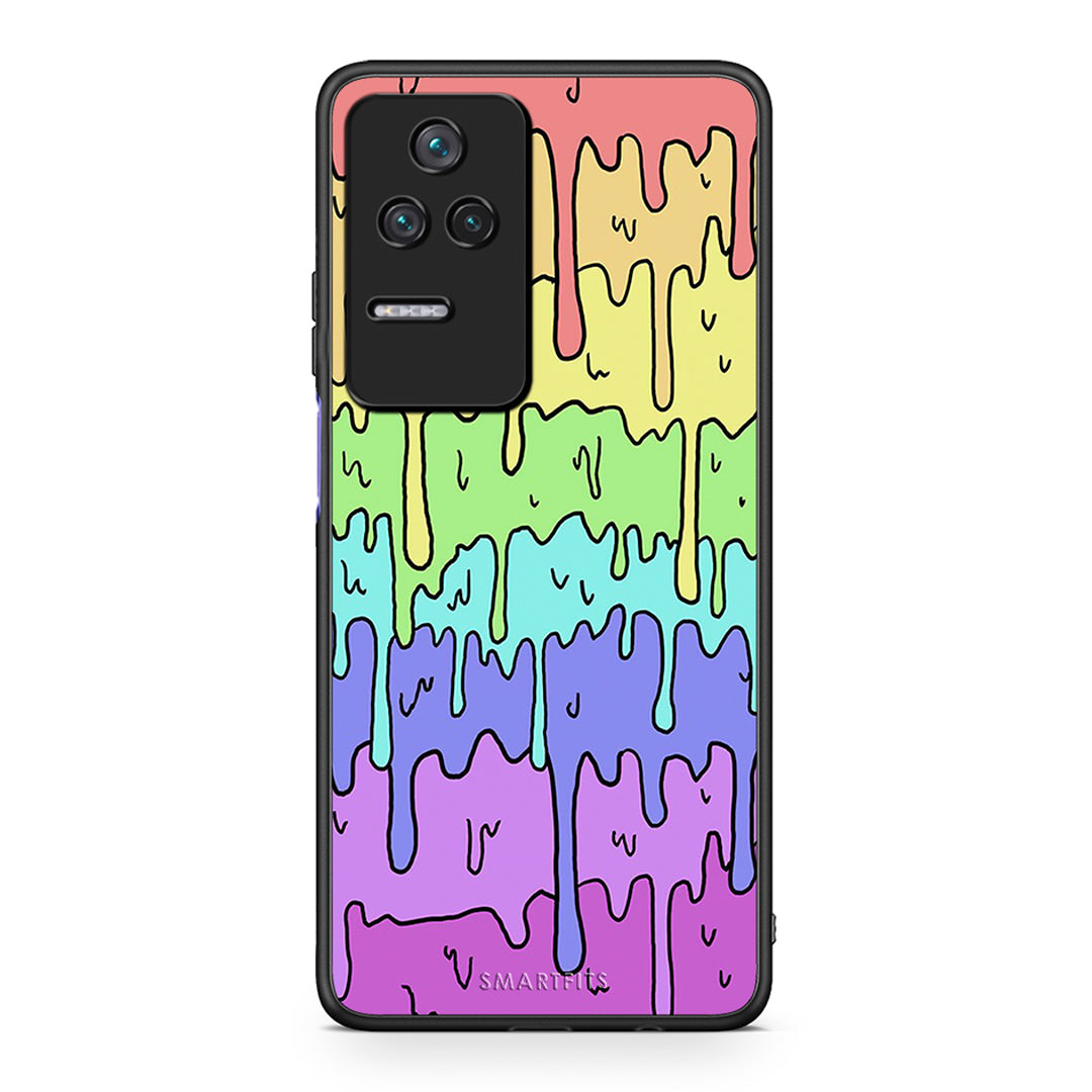 Xiaomi Poco F4 / Redmi K40S Melting Rainbow θήκη από τη Smartfits με σχέδιο στο πίσω μέρος και μαύρο περίβλημα | Smartphone case with colorful back and black bezels by Smartfits