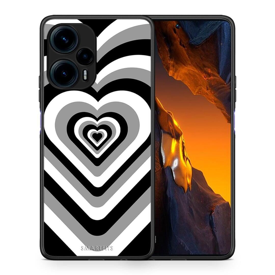 Θήκη Xiaomi Poco F5 5G Black Hearts από τη Smartfits με σχέδιο στο πίσω μέρος και μαύρο περίβλημα | Xiaomi Poco F5 5G Black Hearts Case with Colorful Back and Black Bezels