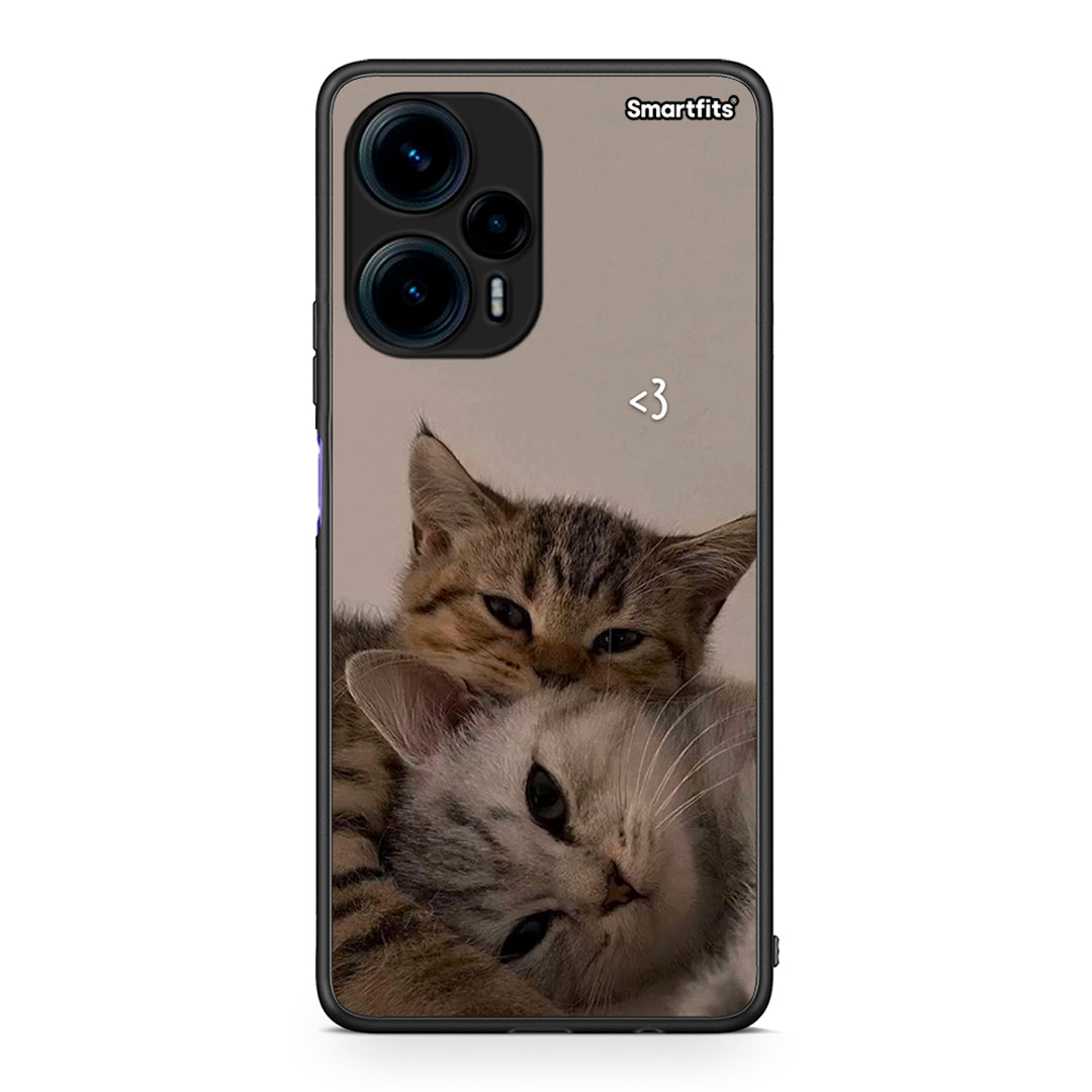 Θήκη Xiaomi Poco F5 5G Cats In Love από τη Smartfits με σχέδιο στο πίσω μέρος και μαύρο περίβλημα | Xiaomi Poco F5 5G Cats In Love Case with Colorful Back and Black Bezels
