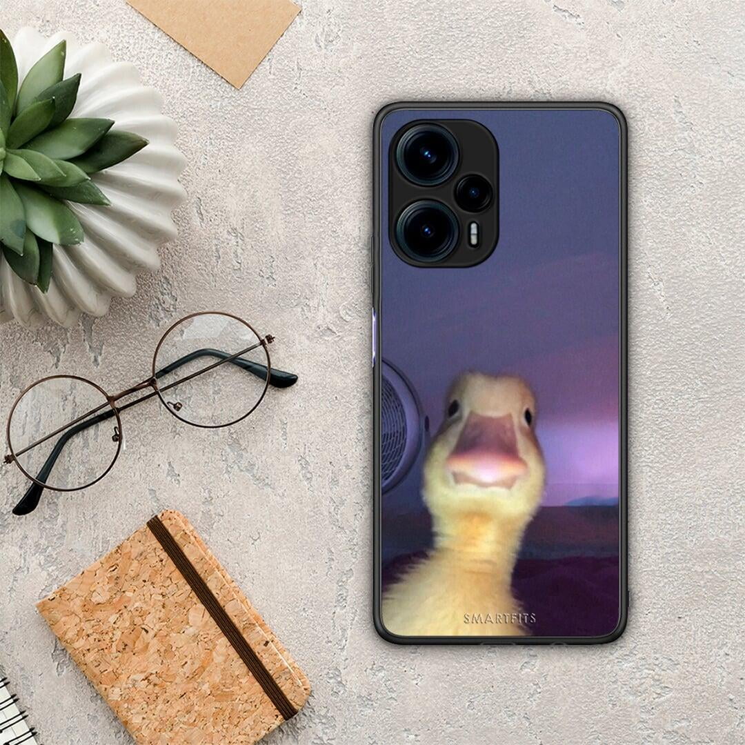 Θήκη Xiaomi Poco F5 5G Meme Duck από τη Smartfits με σχέδιο στο πίσω μέρος και μαύρο περίβλημα | Xiaomi Poco F5 5G Meme Duck Case with Colorful Back and Black Bezels
