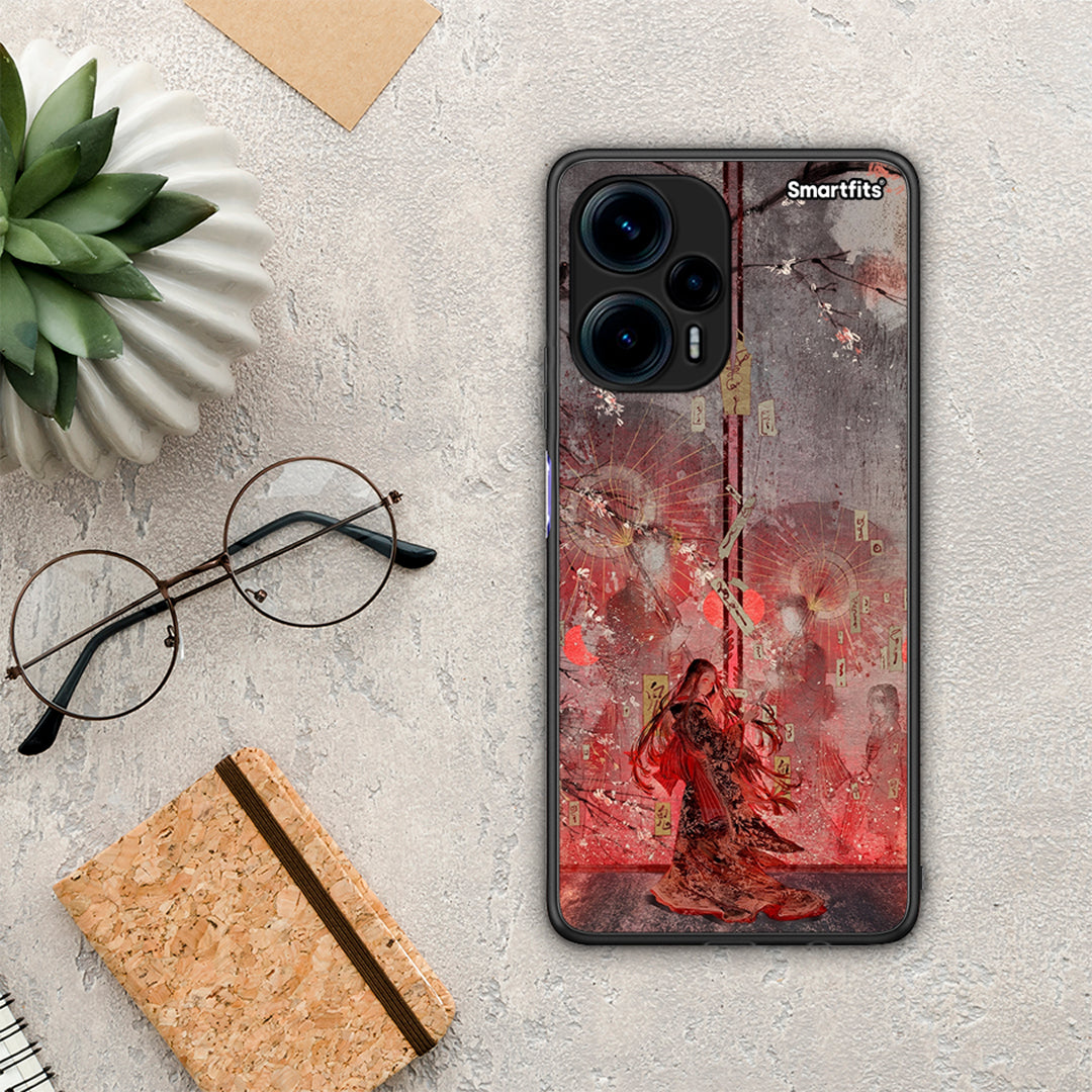 Θήκη Xiaomi Poco F5 5G Nezuko Kamado από τη Smartfits με σχέδιο στο πίσω μέρος και μαύρο περίβλημα | Xiaomi Poco F5 5G Nezuko Kamado Case with Colorful Back and Black Bezels