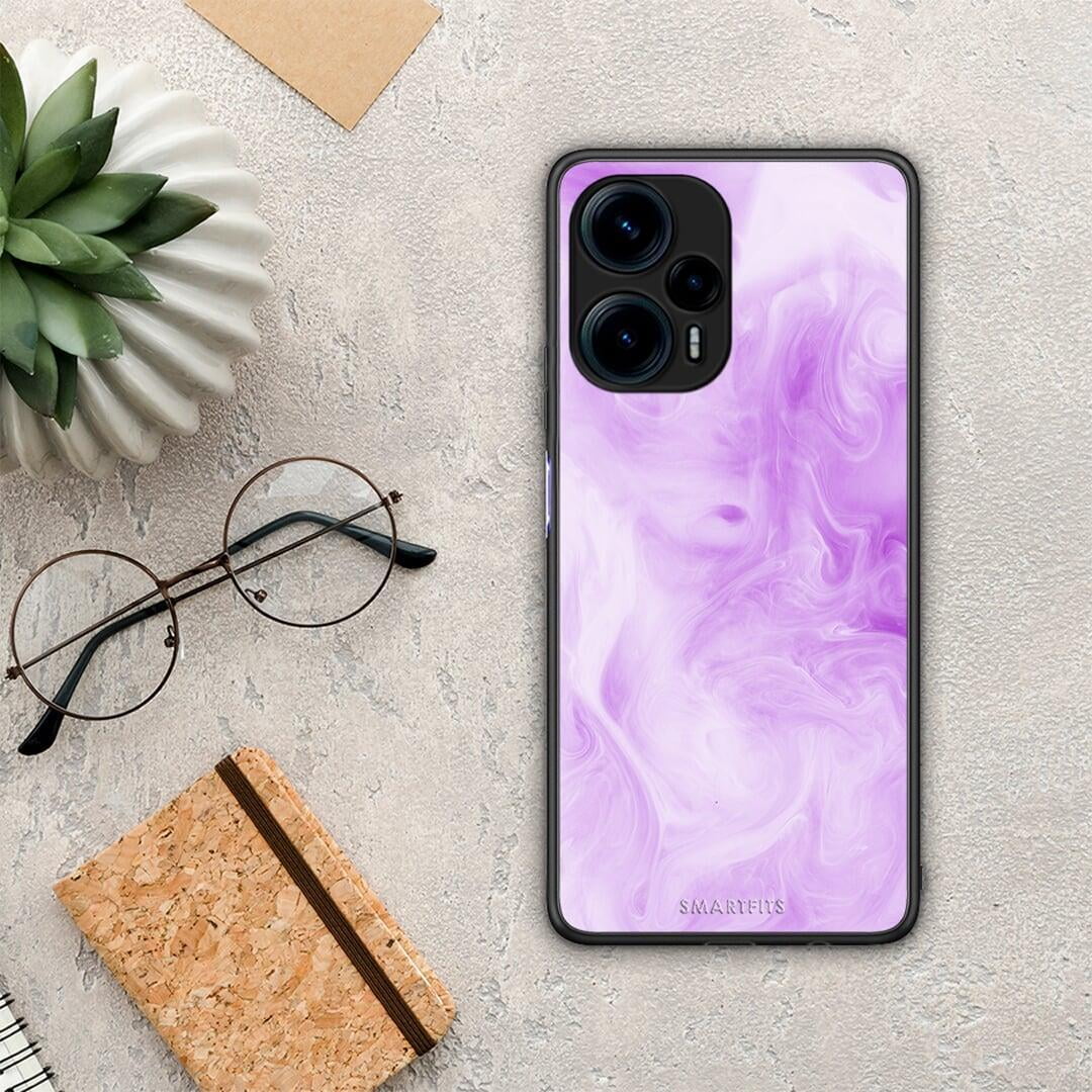 Θήκη Xiaomi Poco F5 5G Watercolor Lavender από τη Smartfits με σχέδιο στο πίσω μέρος και μαύρο περίβλημα | Xiaomi Poco F5 5G Watercolor Lavender Case with Colorful Back and Black Bezels