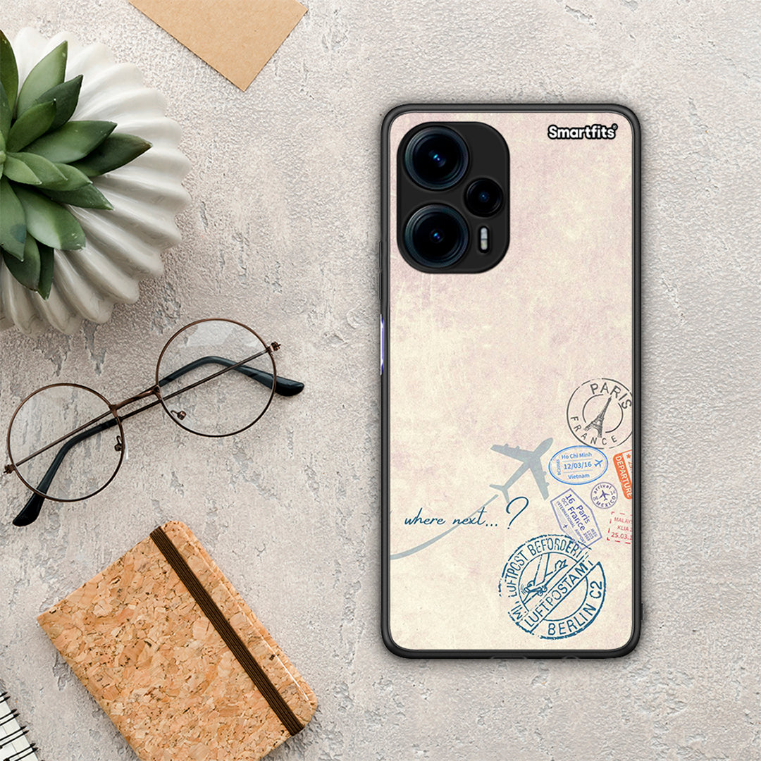 Θήκη Xiaomi Poco F5 5G Where Next από τη Smartfits με σχέδιο στο πίσω μέρος και μαύρο περίβλημα | Xiaomi Poco F5 5G Where Next Case with Colorful Back and Black Bezels