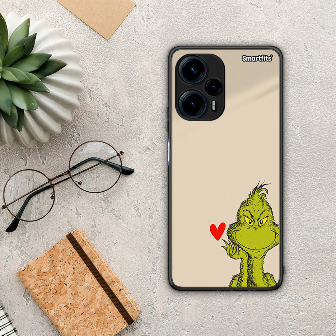 Θήκη Xiaomi Poco F5 5G Xmas Grinch από τη Smartfits με σχέδιο στο πίσω μέρος και μαύρο περίβλημα | Xiaomi Poco F5 5G Xmas Grinch Case with Colorful Back and Black Bezels