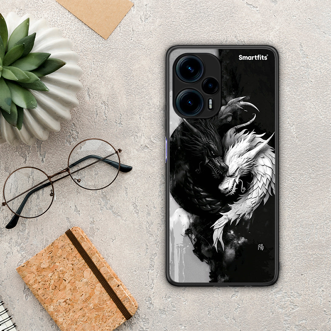 Θήκη Xiaomi Poco F5 5G Yin Yang από τη Smartfits με σχέδιο στο πίσω μέρος και μαύρο περίβλημα | Xiaomi Poco F5 5G Yin Yang Case with Colorful Back and Black Bezels