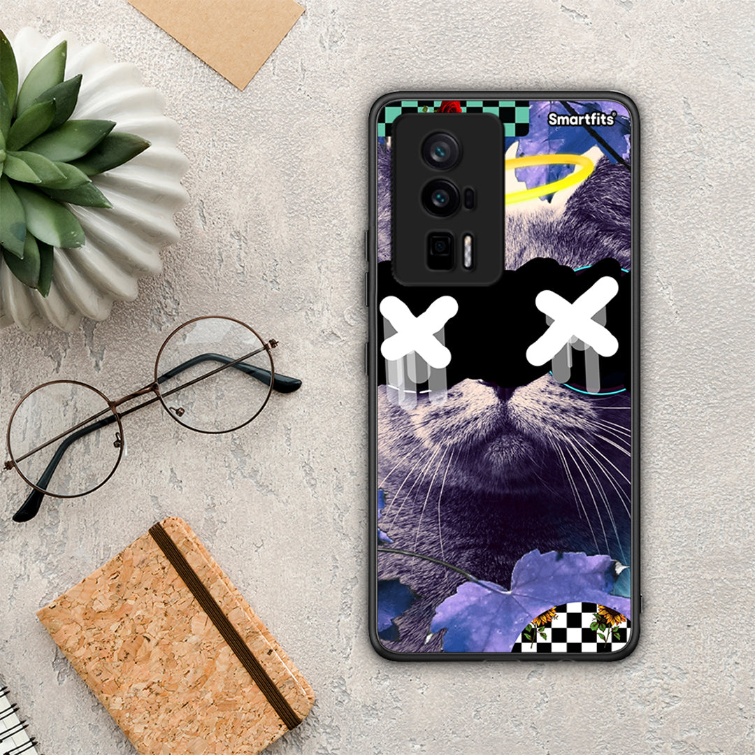 Θήκη Xiaomi Poco F5 Pro / Redmi K60 Pro Cat Collage από τη Smartfits με σχέδιο στο πίσω μέρος και μαύρο περίβλημα | Xiaomi Poco F5 Pro / Redmi K60 Pro Cat Collage Case with Colorful Back and Black Bezels