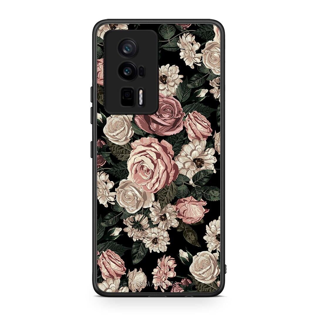 Θήκη Xiaomi Poco F5 Pro / Redmi K60 Pro Flower Wild Roses από τη Smartfits με σχέδιο στο πίσω μέρος και μαύρο περίβλημα | Xiaomi Poco F5 Pro / Redmi K60 Pro Flower Wild Roses Case with Colorful Back and Black Bezels