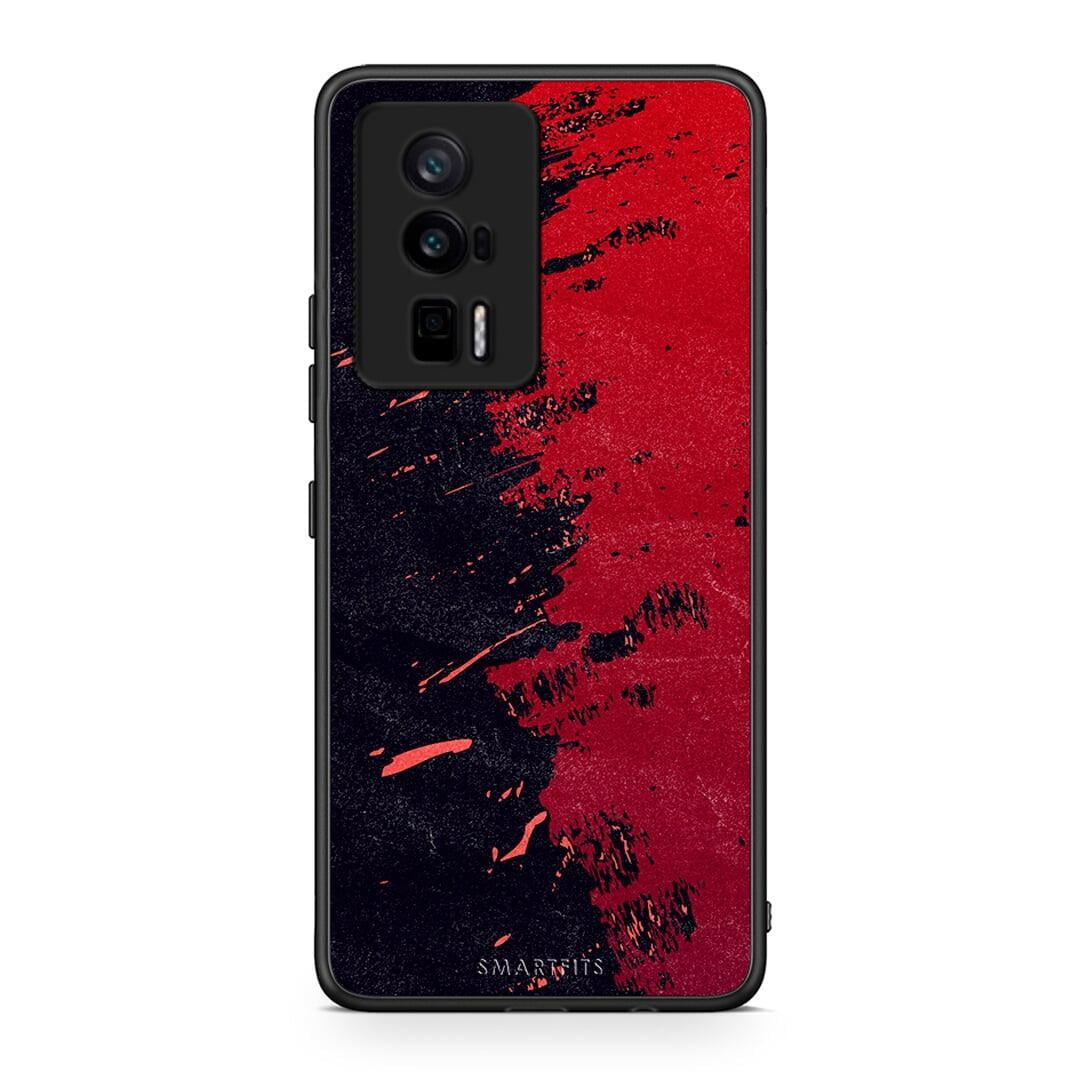 Θήκη Xiaomi Poco F5 Pro / Redmi K60 Pro Red Paint από τη Smartfits με σχέδιο στο πίσω μέρος και μαύρο περίβλημα | Xiaomi Poco F5 Pro / Redmi K60 Pro Red Paint Case with Colorful Back and Black Bezels