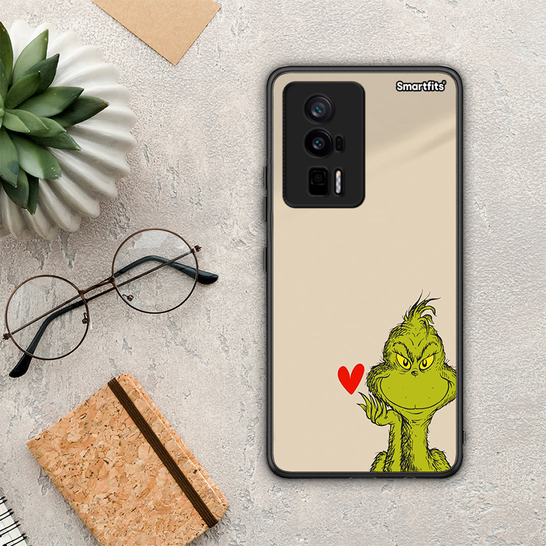 Θήκη Xiaomi Poco F5 Pro / Redmi K60 Pro Xmas Grinch από τη Smartfits με σχέδιο στο πίσω μέρος και μαύρο περίβλημα | Xiaomi Poco F5 Pro / Redmi K60 Pro Xmas Grinch Case with Colorful Back and Black Bezels