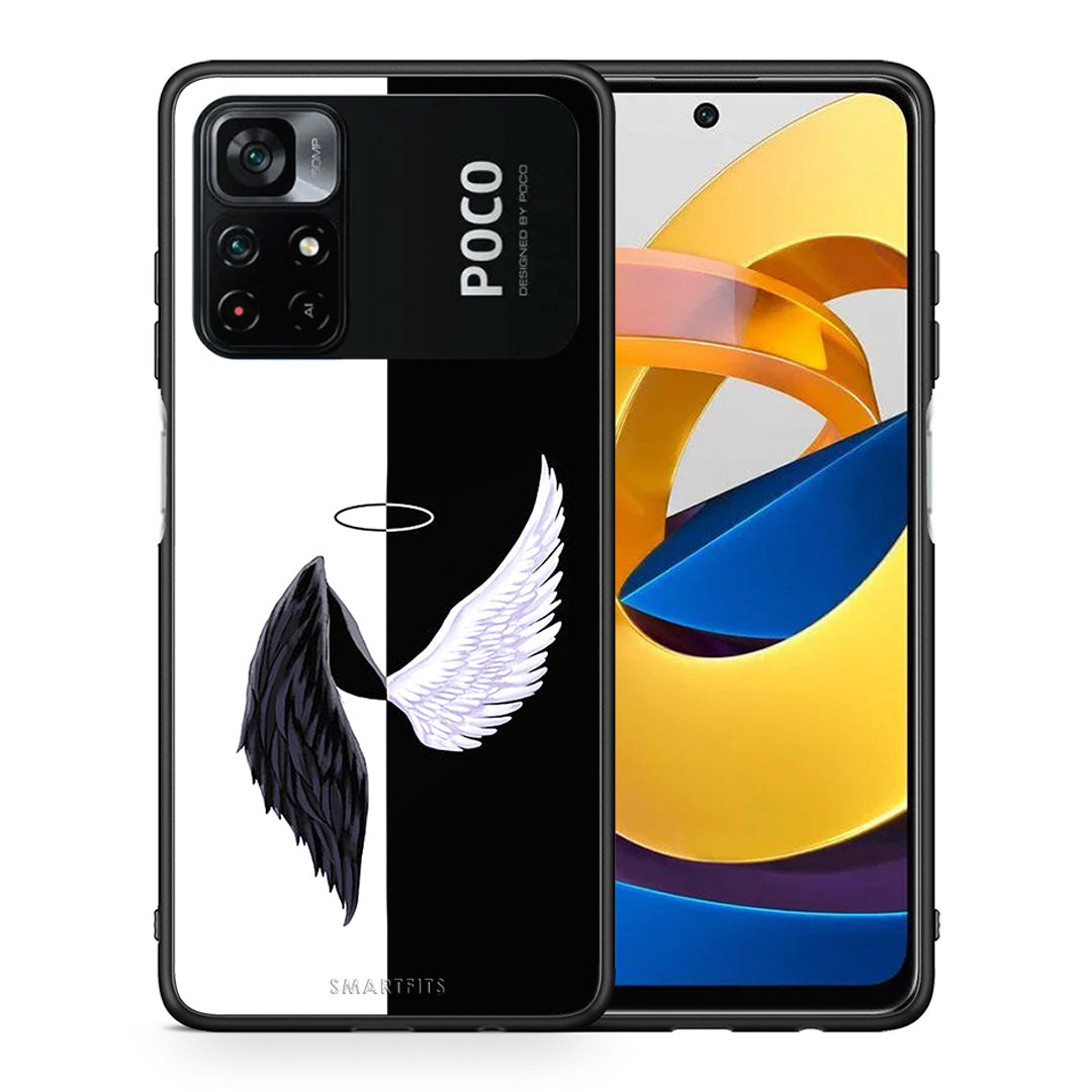 Θήκη Xiaomi Poco M4 Pro 4G Angels Demons από τη Smartfits με σχέδιο στο πίσω μέρος και μαύρο περίβλημα | Xiaomi Poco M4 Pro 4G Angels Demons case with colorful back and black bezels