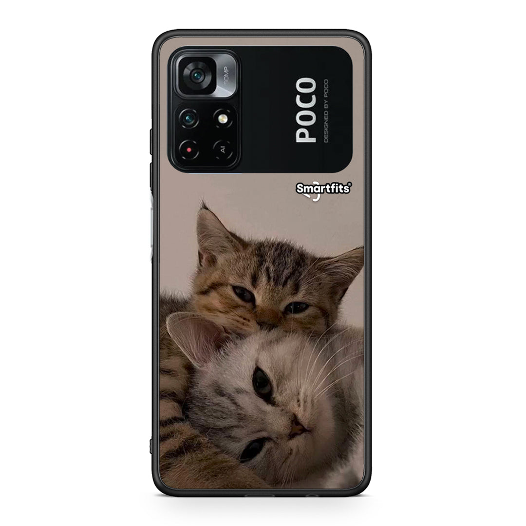 Xiaomi Poco M4 Pro 4G Cats In Love Θήκη από τη Smartfits με σχέδιο στο πίσω μέρος και μαύρο περίβλημα | Smartphone case with colorful back and black bezels by Smartfits