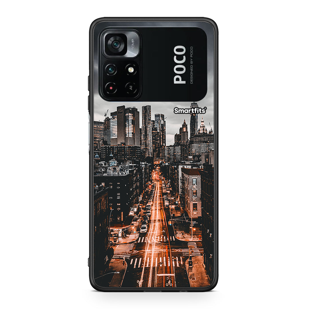 Xiaomi Poco M4 Pro 4G City Lights θήκη από τη Smartfits με σχέδιο στο πίσω μέρος και μαύρο περίβλημα | Smartphone case with colorful back and black bezels by Smartfits