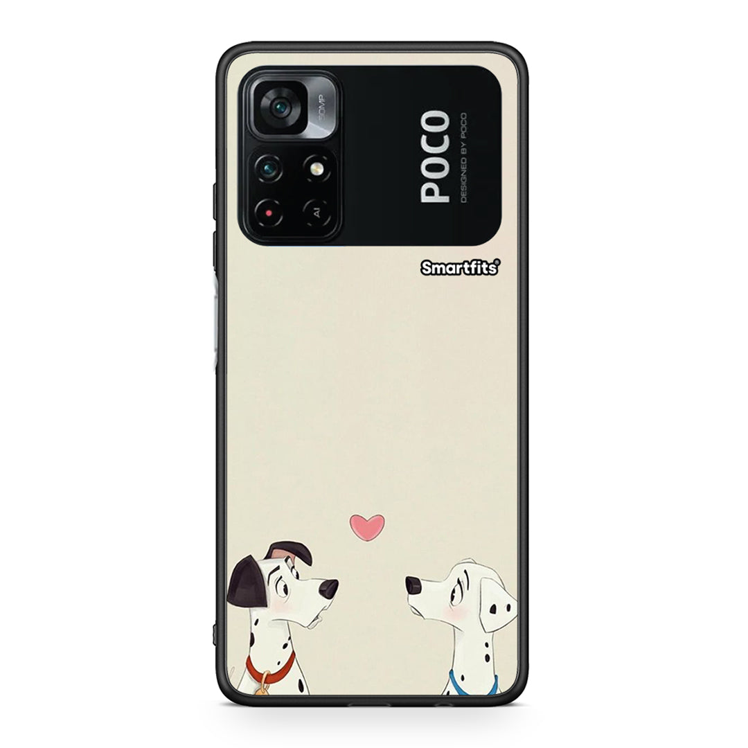 Xiaomi Poco M4 Pro 4G Dalmatians Love θήκη από τη Smartfits με σχέδιο στο πίσω μέρος και μαύρο περίβλημα | Smartphone case with colorful back and black bezels by Smartfits