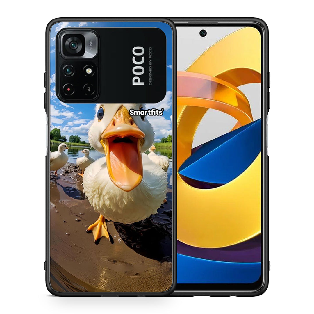 Θήκη Xiaomi Poco M4 Pro 4G Duck Face από τη Smartfits με σχέδιο στο πίσω μέρος και μαύρο περίβλημα | Xiaomi Poco M4 Pro 4G Duck Face case with colorful back and black bezels