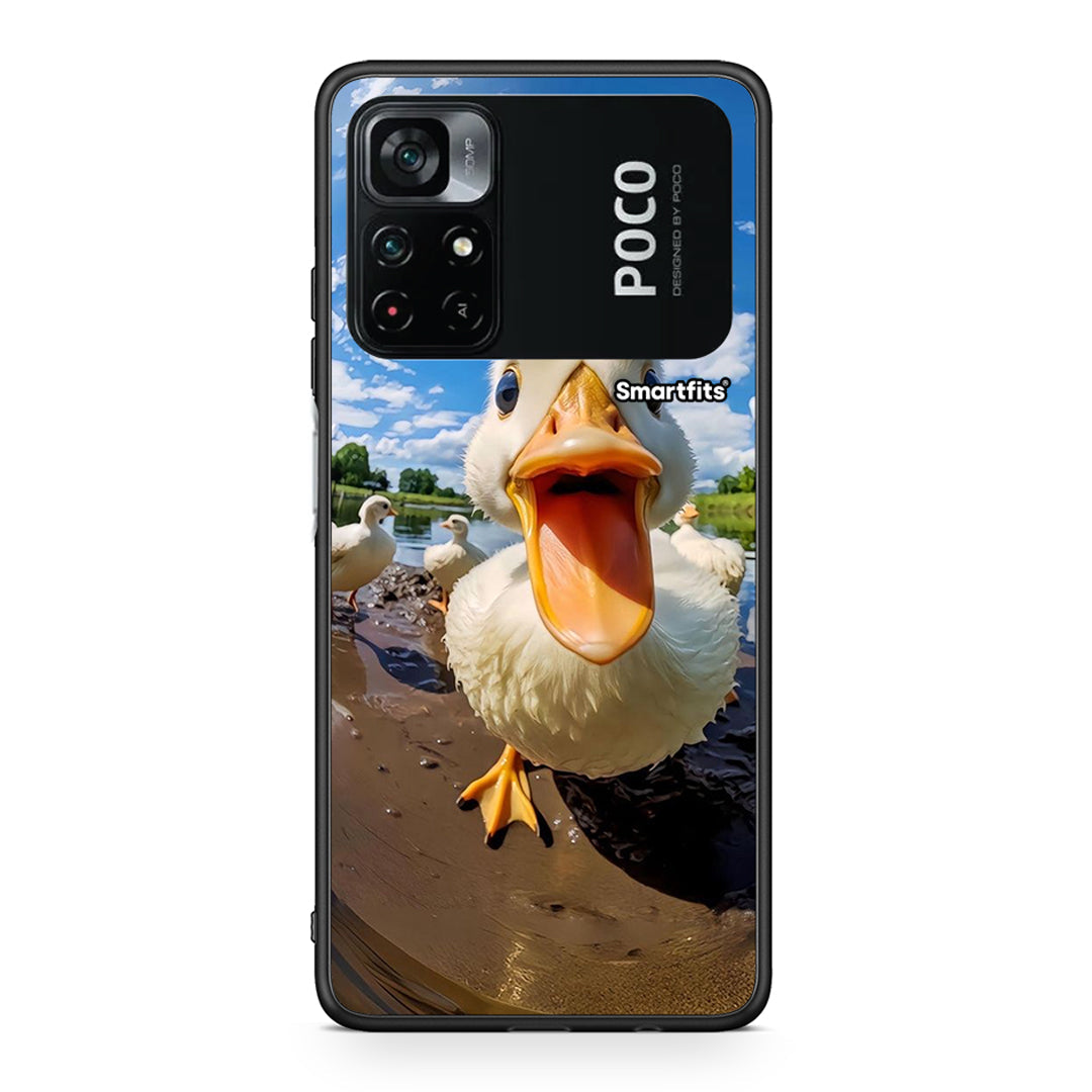 Xiaomi Poco M4 Pro 4G Duck Face θήκη από τη Smartfits με σχέδιο στο πίσω μέρος και μαύρο περίβλημα | Smartphone case with colorful back and black bezels by Smartfits