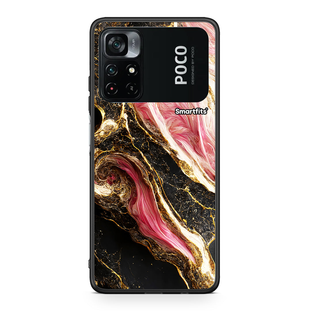 Xiaomi Poco M4 Pro 4G Glamorous Pink Marble θήκη από τη Smartfits με σχέδιο στο πίσω μέρος και μαύρο περίβλημα | Smartphone case with colorful back and black bezels by Smartfits