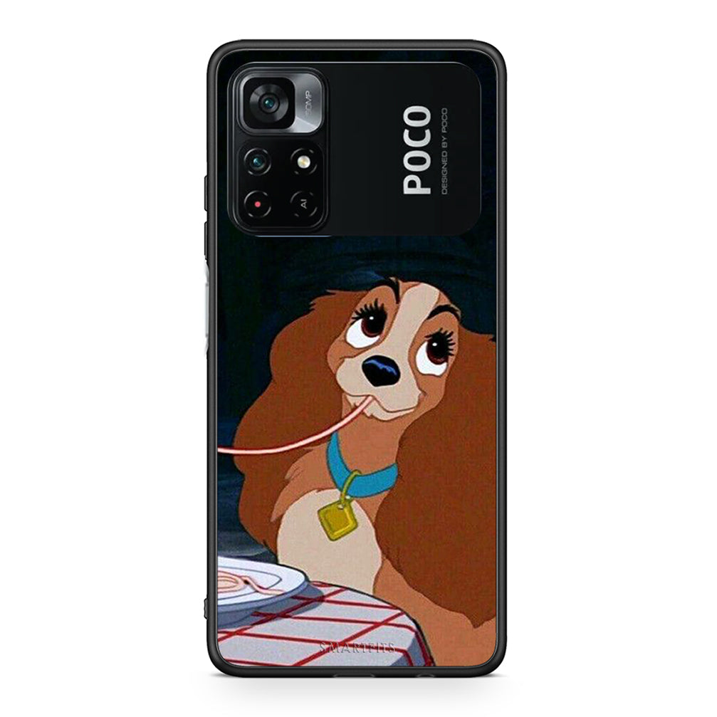 Xiaomi Poco M4 Pro 4G Lady And Tramp 2 Θήκη Αγίου Βαλεντίνου από τη Smartfits με σχέδιο στο πίσω μέρος και μαύρο περίβλημα | Smartphone case with colorful back and black bezels by Smartfits
