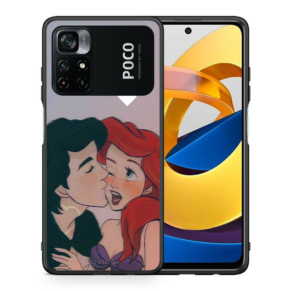 Θήκη Αγίου Βαλεντίνου Xiaomi Poco M4 Pro 4G Mermaid Love από τη Smartfits με σχέδιο στο πίσω μέρος και μαύρο περίβλημα | Xiaomi Poco M4 Pro 4G Mermaid Love case with colorful back and black bezels
